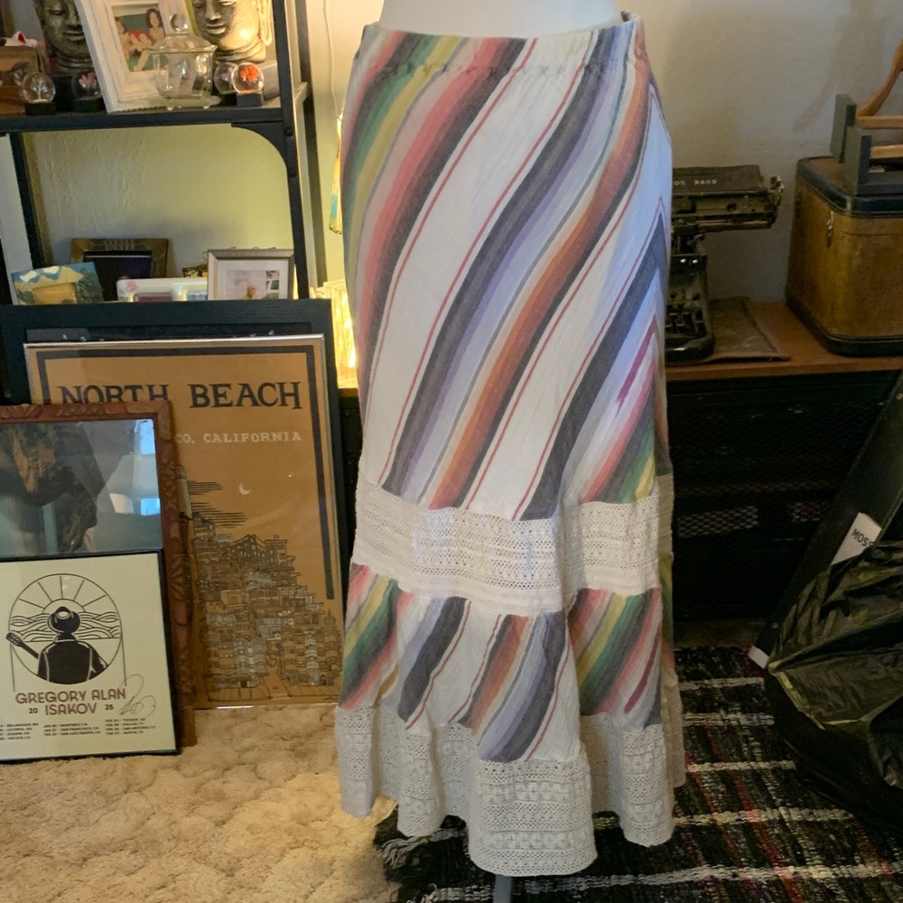 Tasha Polizzi Colorful Muted Striped Maxi Skirt - Picture 4 of 7